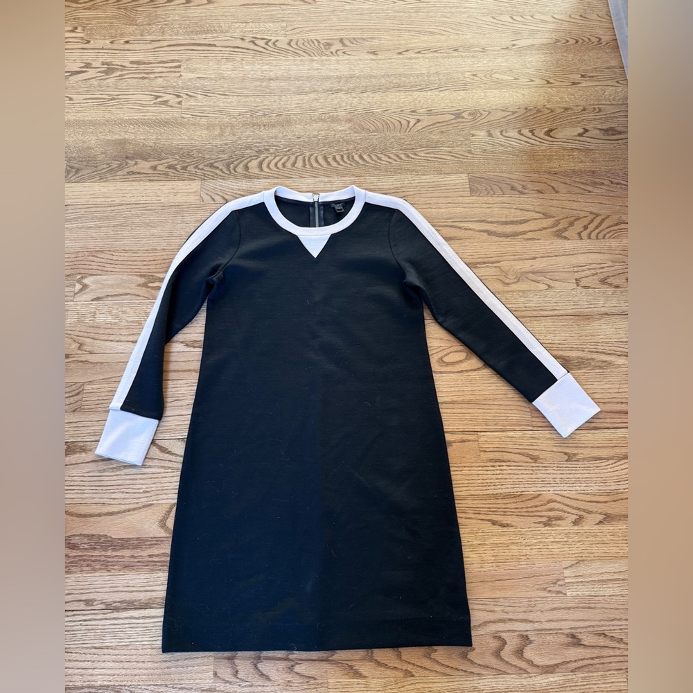 J. Crew Black and Light Pink Long Sleeve Tunic Dress Dress. sized 4